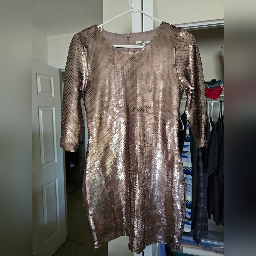 BB Dakota Rose Gold Sequin Mini Dress